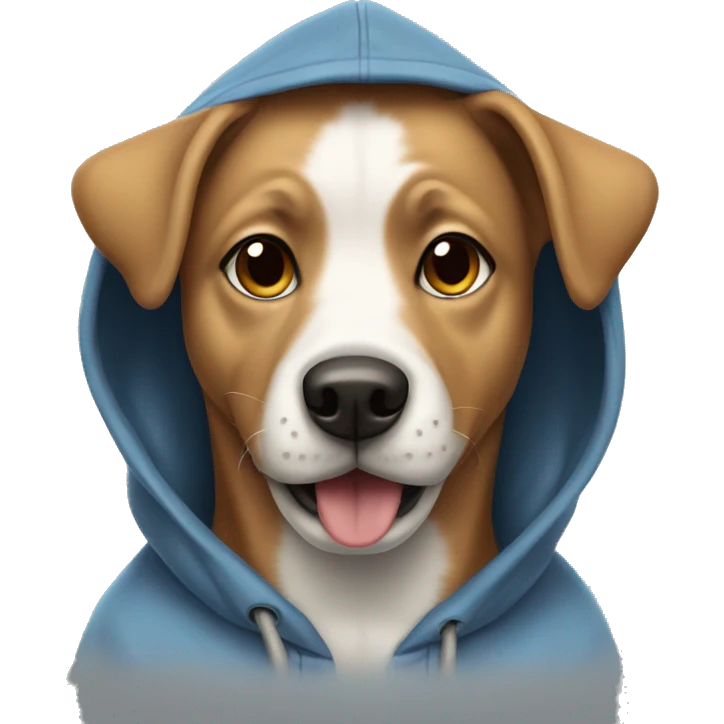 Dog wearing a hoddie  emoji