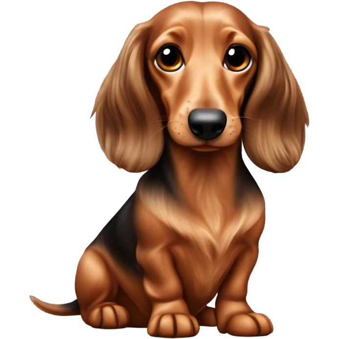 long hair deffle Dachshund ￼ emoji