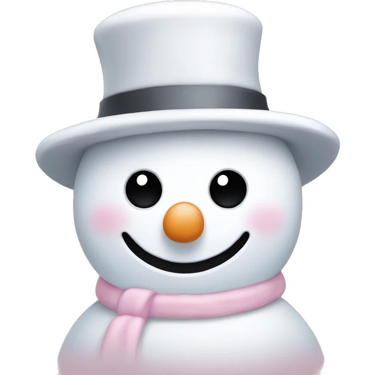 Cute white and light pink snowman emoji