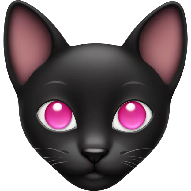 Black cat with pink heart eyes emoji emoji