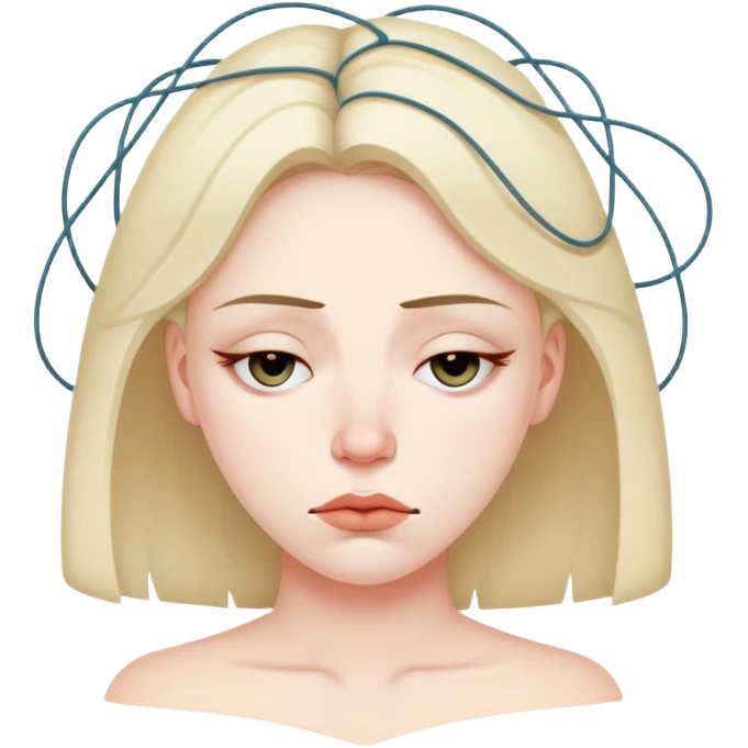 Strung out woman sleepy eyes emoji