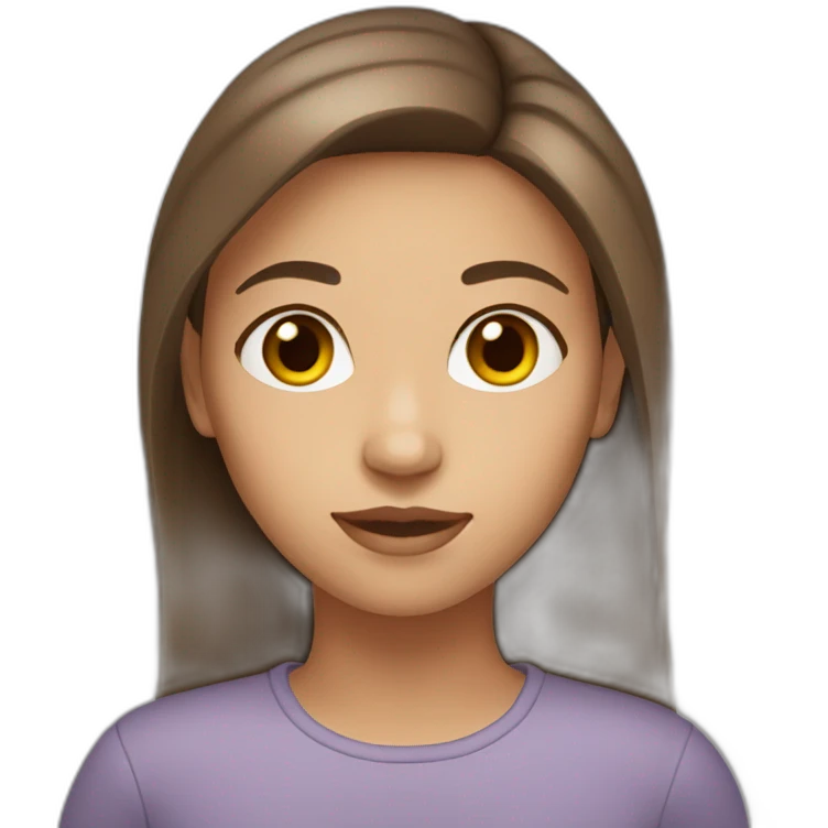 Girl-with-brown-hair-brown-eyes-light-skin. emoji