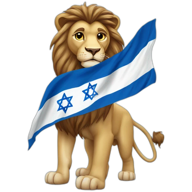 lion in israeli colours emoji