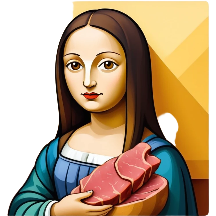 picasso abstract art mona lisa SPAM MEAT painting  emoji