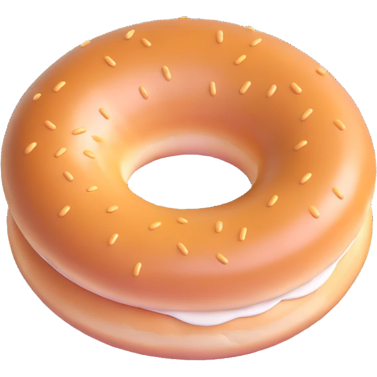 glossy and soft aesthetic bagel emoji