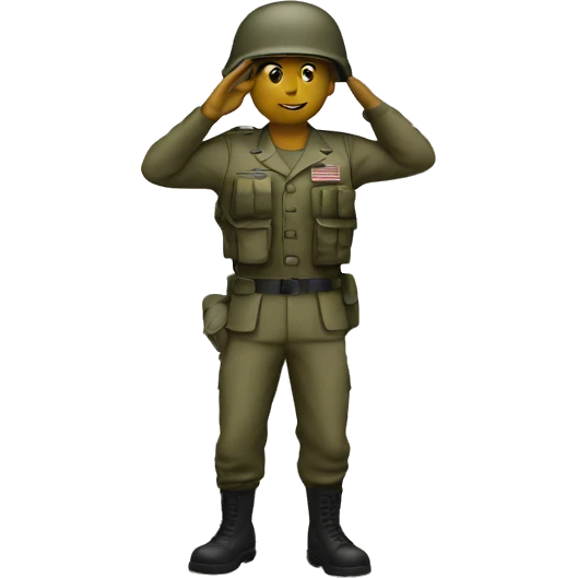 American soldier salutes emoji