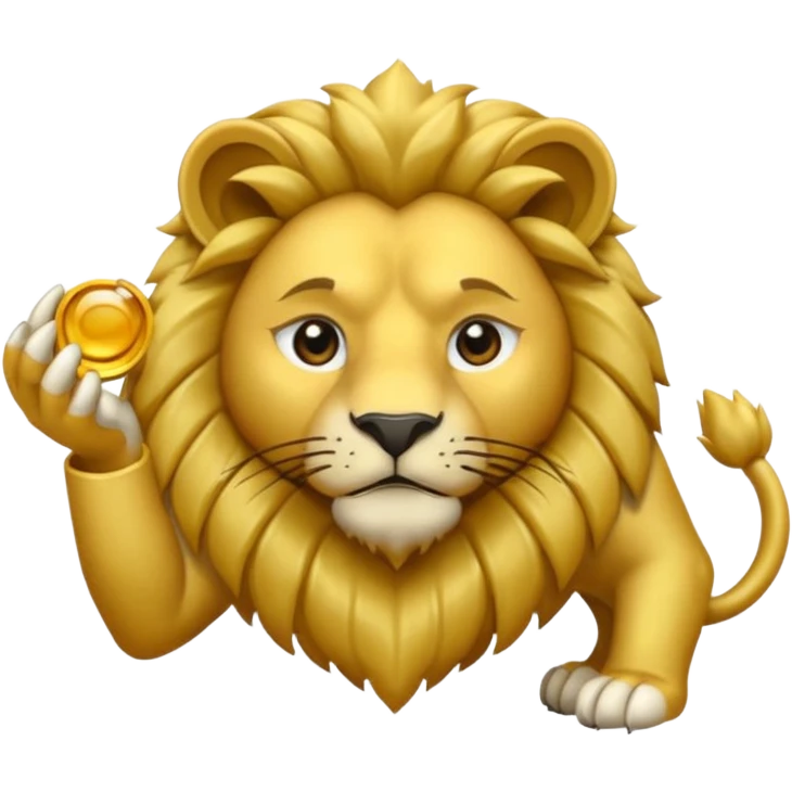 Un león picando el ojo emoji