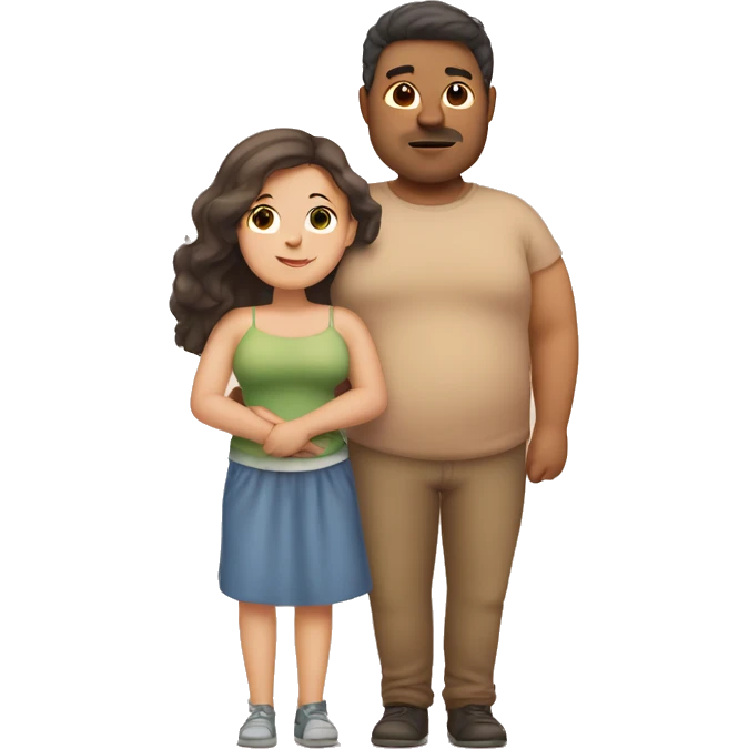 Chubby  girl with thin husband  emoji