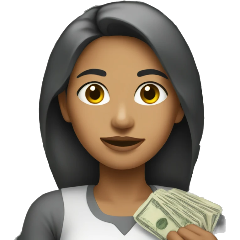 Mujer con dólares emoji