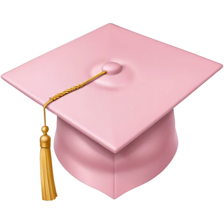 pale Pink graduation cap emoji