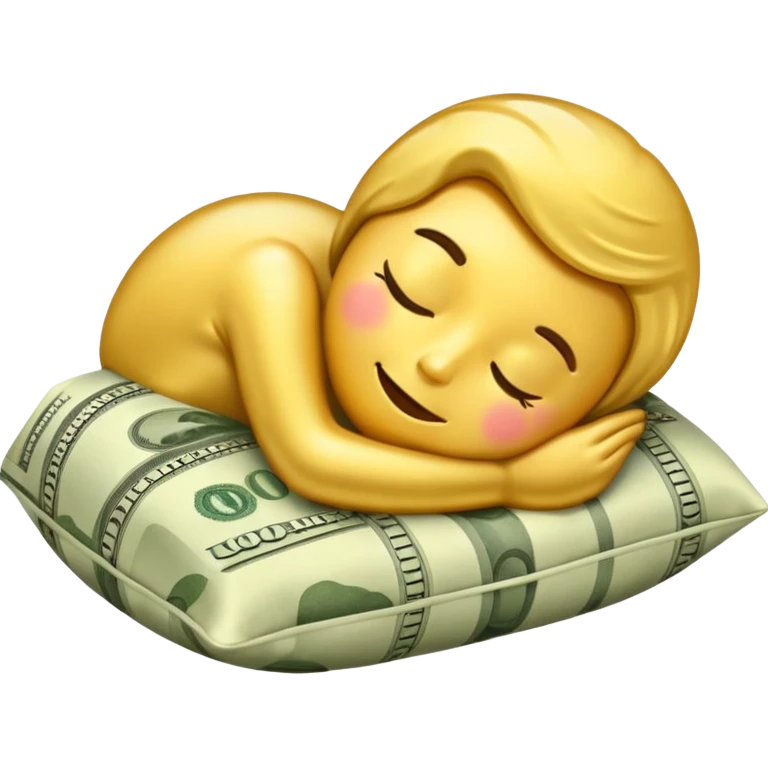 emoji sleeping on a pillow of money😴 emoji