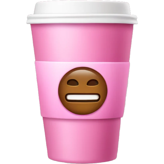 Pink coffee to go emoji