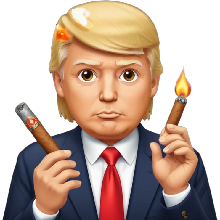 donald trump with a cigar emoji