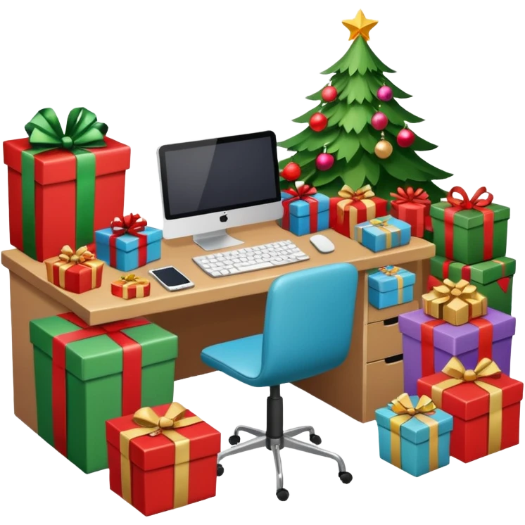create a realistic christmas working station emoji