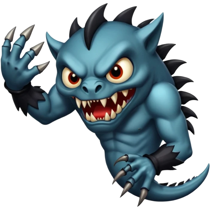 Scary monster black arm emoji