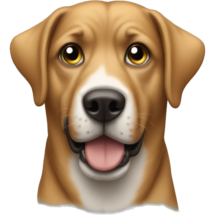 Dog with football eyes emoji