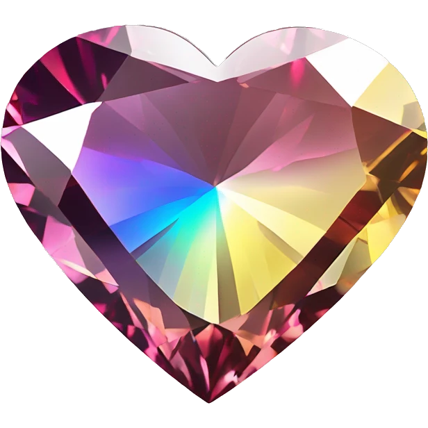 Heart shaped 56-carat mix color diamond emoji
