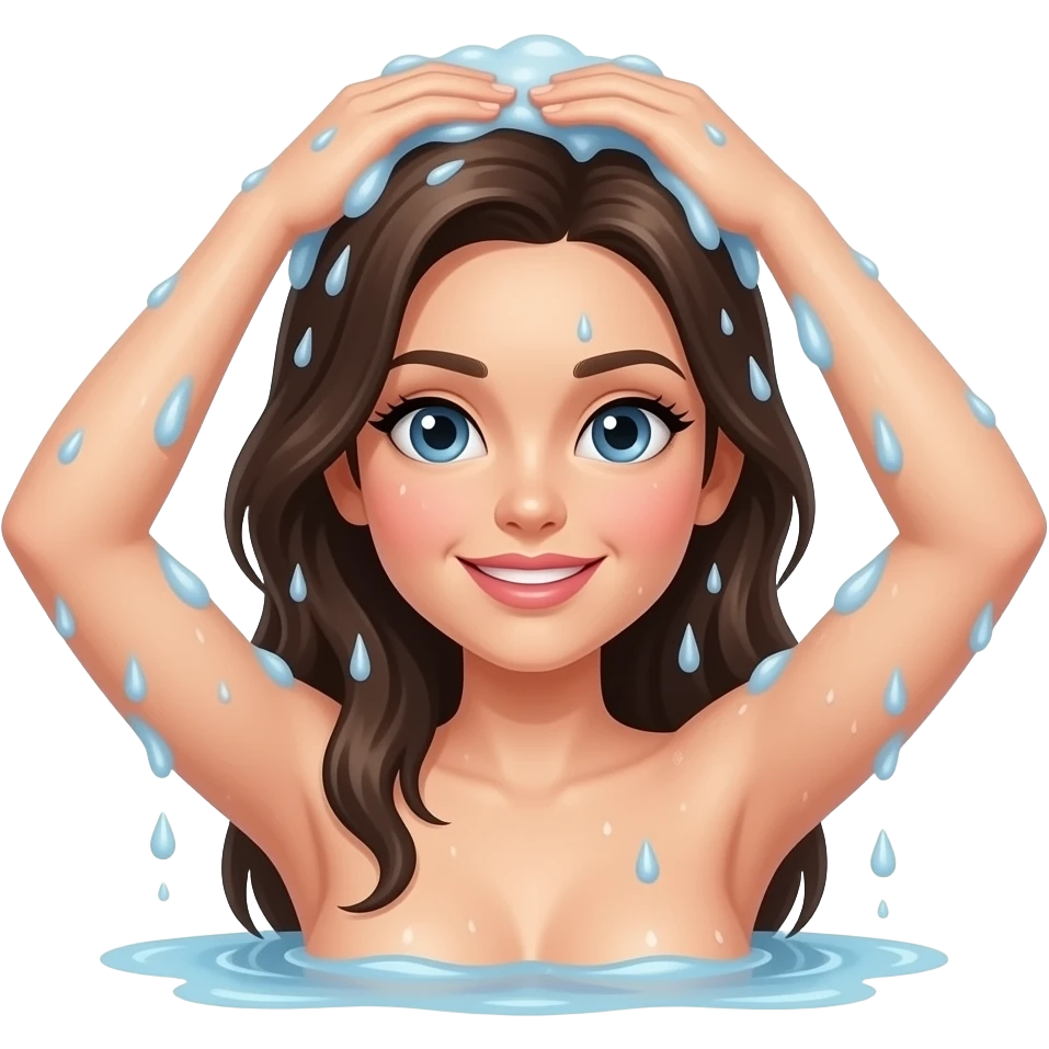 Me washing White girlfriend naked showering emoji