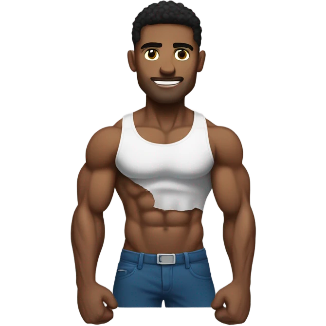 Ripped athlete in tank top emoji