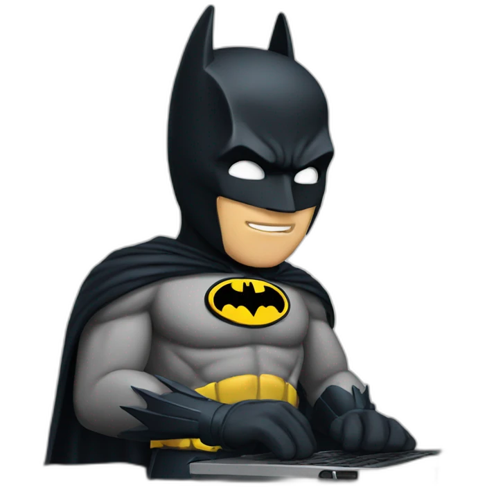 Batman using laptop emoji