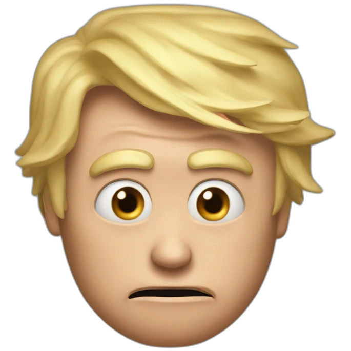 Donald trump cartoon, Pixar style animation, mutated face, mutation, disfigured, bad anatomy, deformed --ar 3:2 emoji