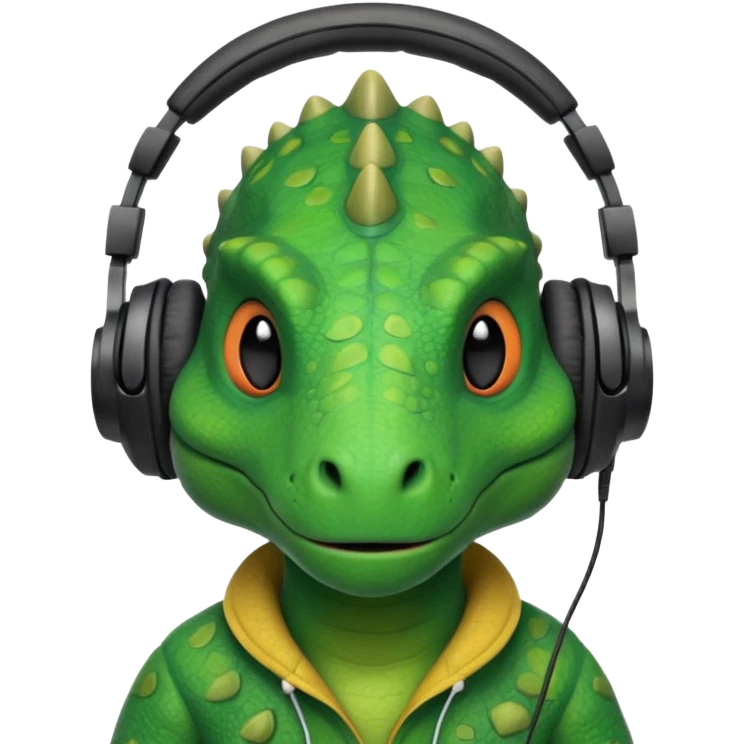 🦖と🎧のミックス emoji