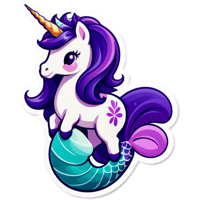 Purple unicorn mix with mermaid  emoji