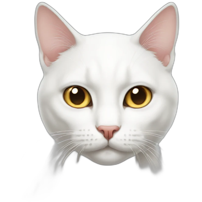White gato serious emoji