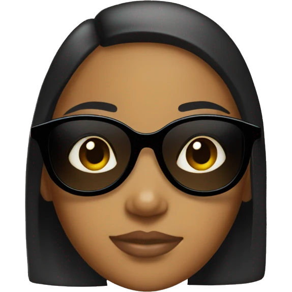 Tan girl with black girl shades on emoji