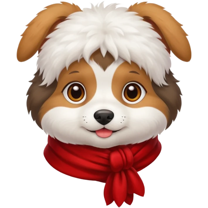 baby dog wears red scarf  emoji
