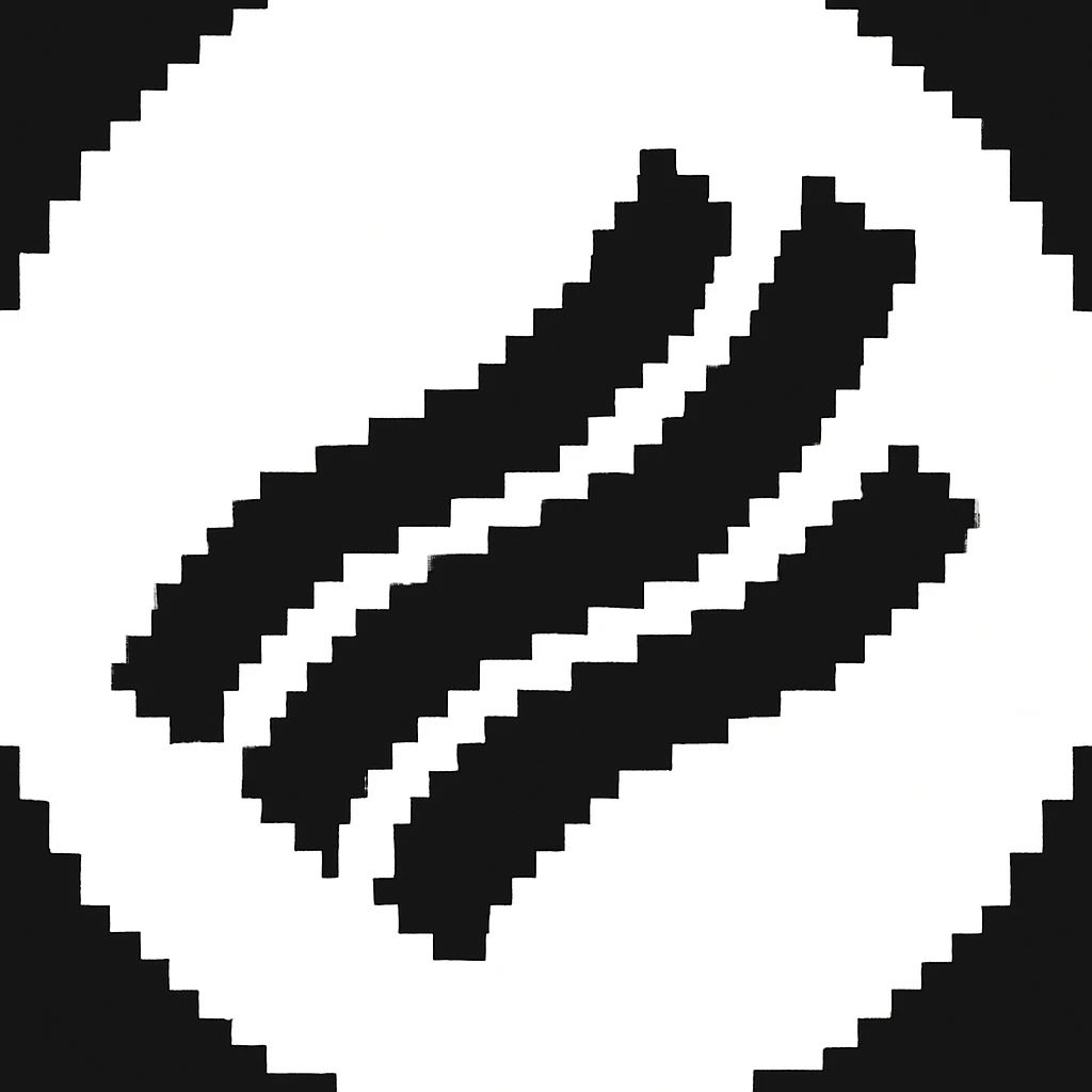 Enhance the pixel art by making the pixels larger to create a chunky pixel art effect while keeping the logo design clear and recognizable. Maintain the pixel art style but emphasize larger, blocky pixels for a bold and retro look. emoji