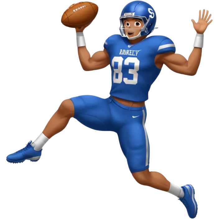 Saqoun Barkley hurdle over a person emoji