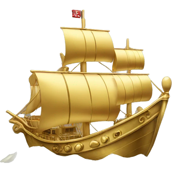 ship playing gold emoji