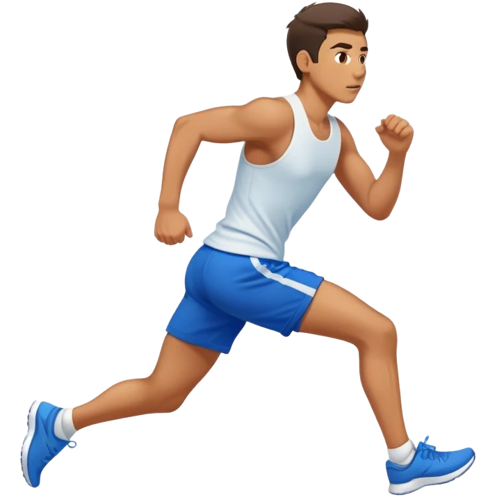 man with blue shorts running very fast emoji
