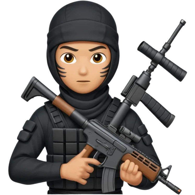 Ninja with an assault rifle  emoji