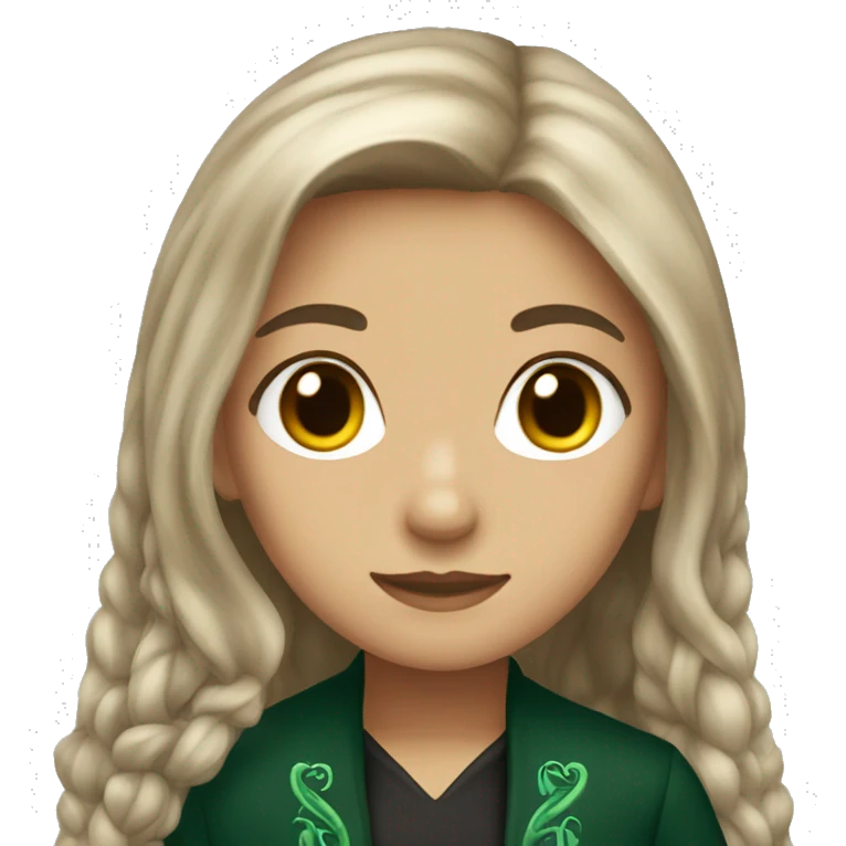 Slytherin girl with brown long hair emoji