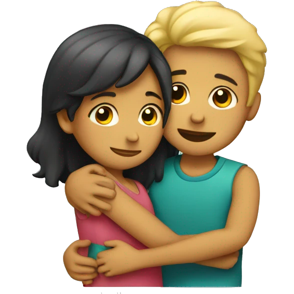 boy and girl hugging  emoji