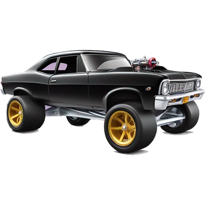 Hot wheels 69 Nova Batman’s favorite, shaped like a top fuel Dragster  emoji