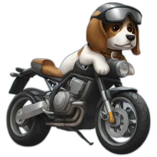 Perro con casco de moto emoji