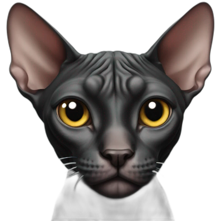black sphynx cat emoji