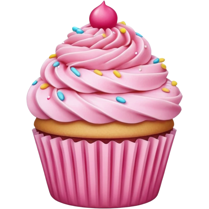 Cupcake with pink icing emoji