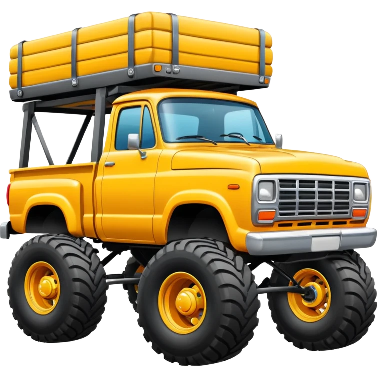 squatted truck with cartoonish proportions and bright colors emoji