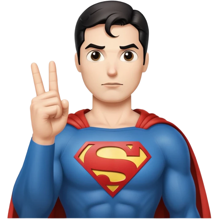 Superman giving middle finger emoji