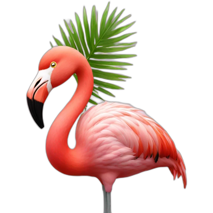 Flamingo with red hair emoji