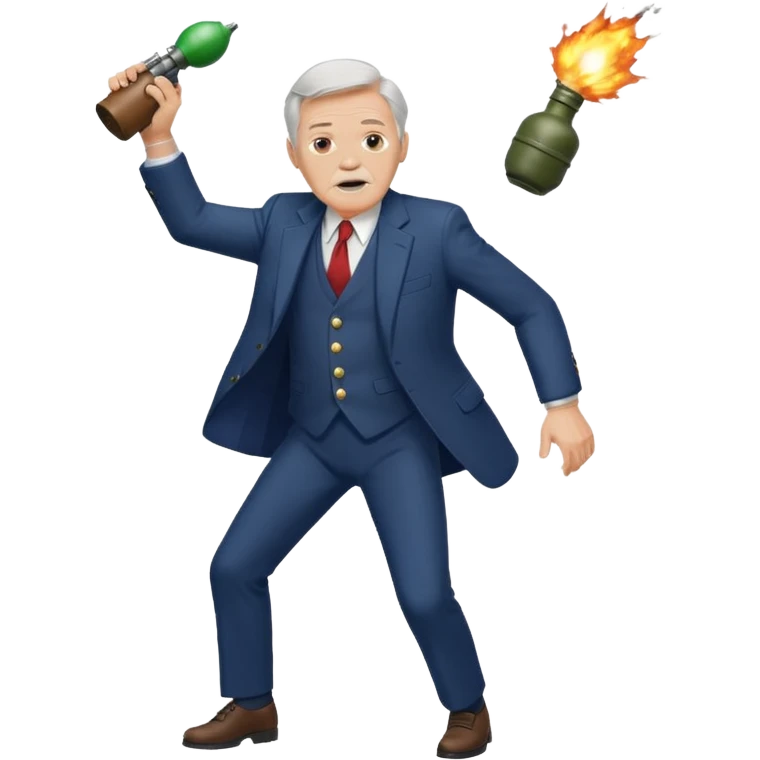 old white man in a suit throwing a grenade emoji