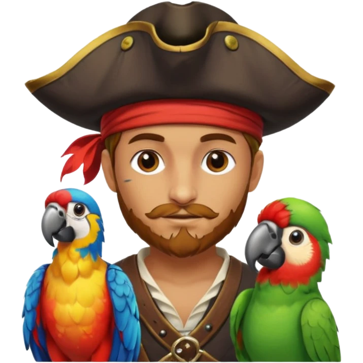 pirate and parrot emoji