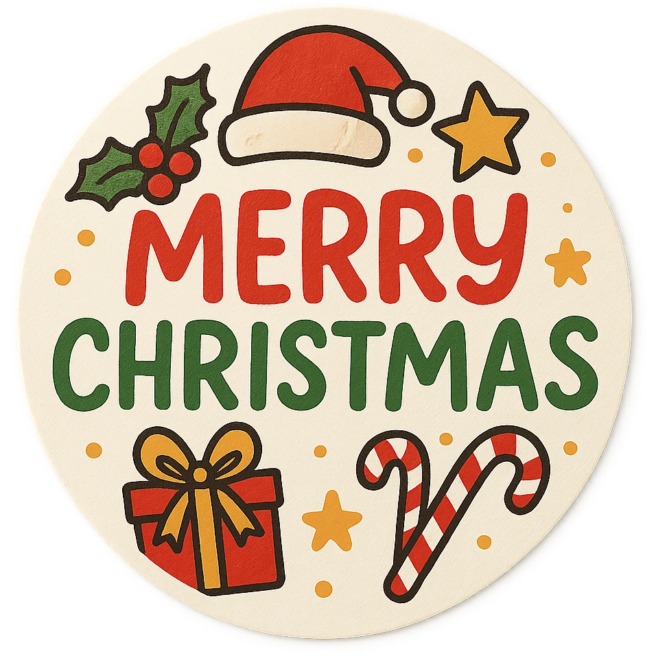 Merry christmas sticker, remove background emoji