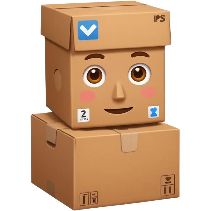 Can you make a cardboard box man emoji