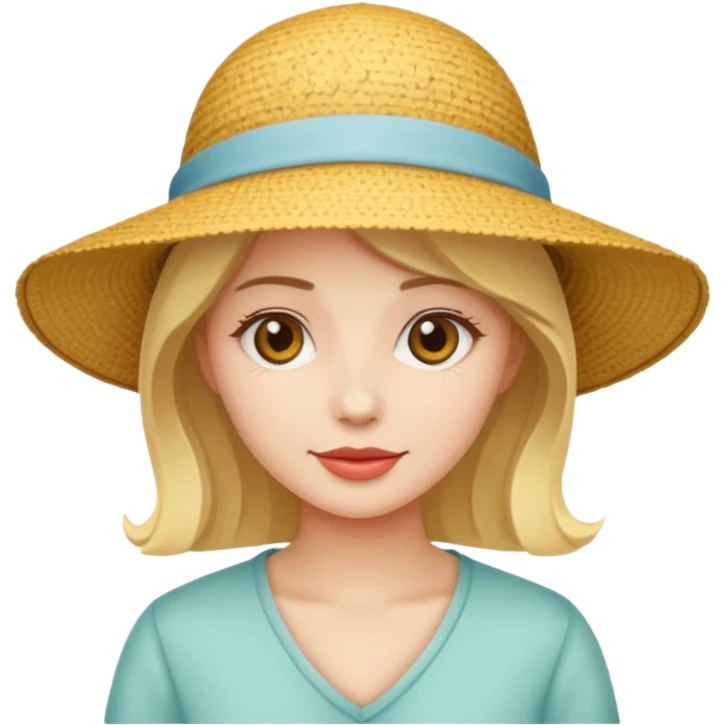 woman with a sun hat emoji