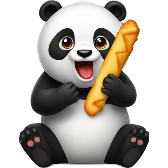 Panda eating chicken finger emoji
